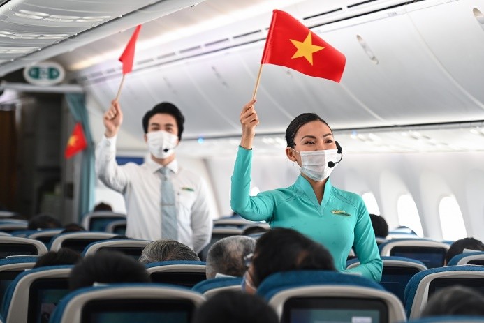 TTưng bừng kỷ niệm ngày 30/4 trên các chuyến bay của Vietnam Airlines