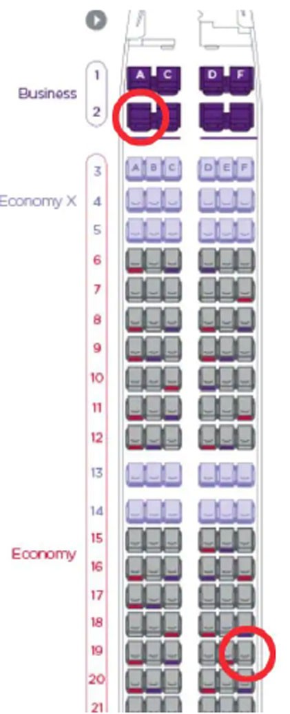 TLý do ghế 19F và 2A trên máy bay được khách đặt nhiều nhất