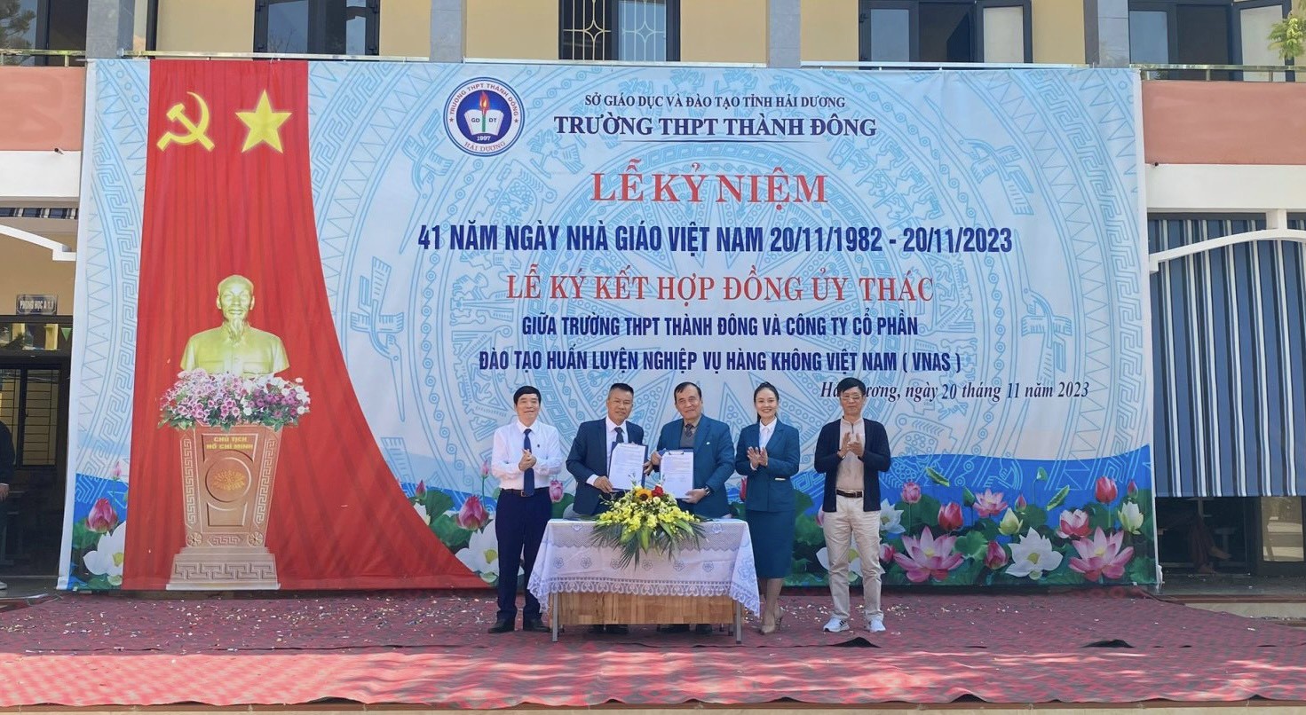 TVNAS tham dự Kỷ niệm 41 năm ngày Nhà giáo VIệt Nam (20/11/1982 – 20/11/2023) và Ký kết hợp tác với Trường THPT Thành Đông, Hải Dương